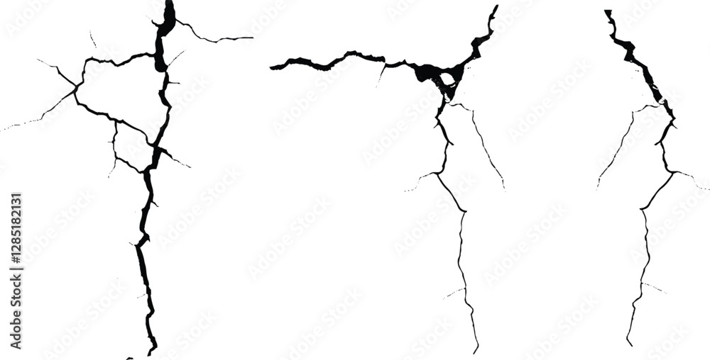 Cracked Ground Abstract Texture on White Background. Vector illustration. EPS 10 Cracked Ground Abstract Texture on White Background. Vector illustration. EPS 10
