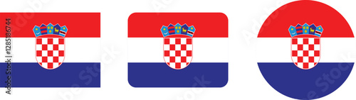 Croatian Flag Variations: Rectangular and Circular Formats