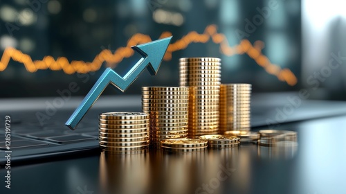 Financial growth strategy global markets infographic digital environment close-up view investment trends and analytics for seo impact
