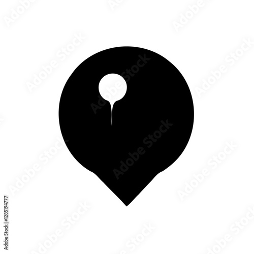 Abstract Locator Icon Black and White Design