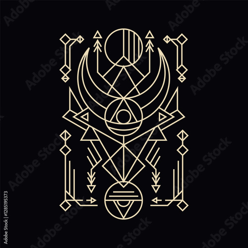 Geometry Line Half Moon Badge