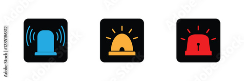 Police Flasher siren car top light icon vector. Warning light icon illustration.