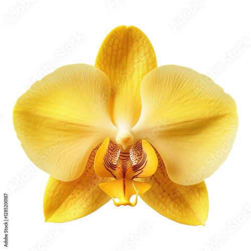 Close up of yellow orchid flower png on transparent background nature blossom