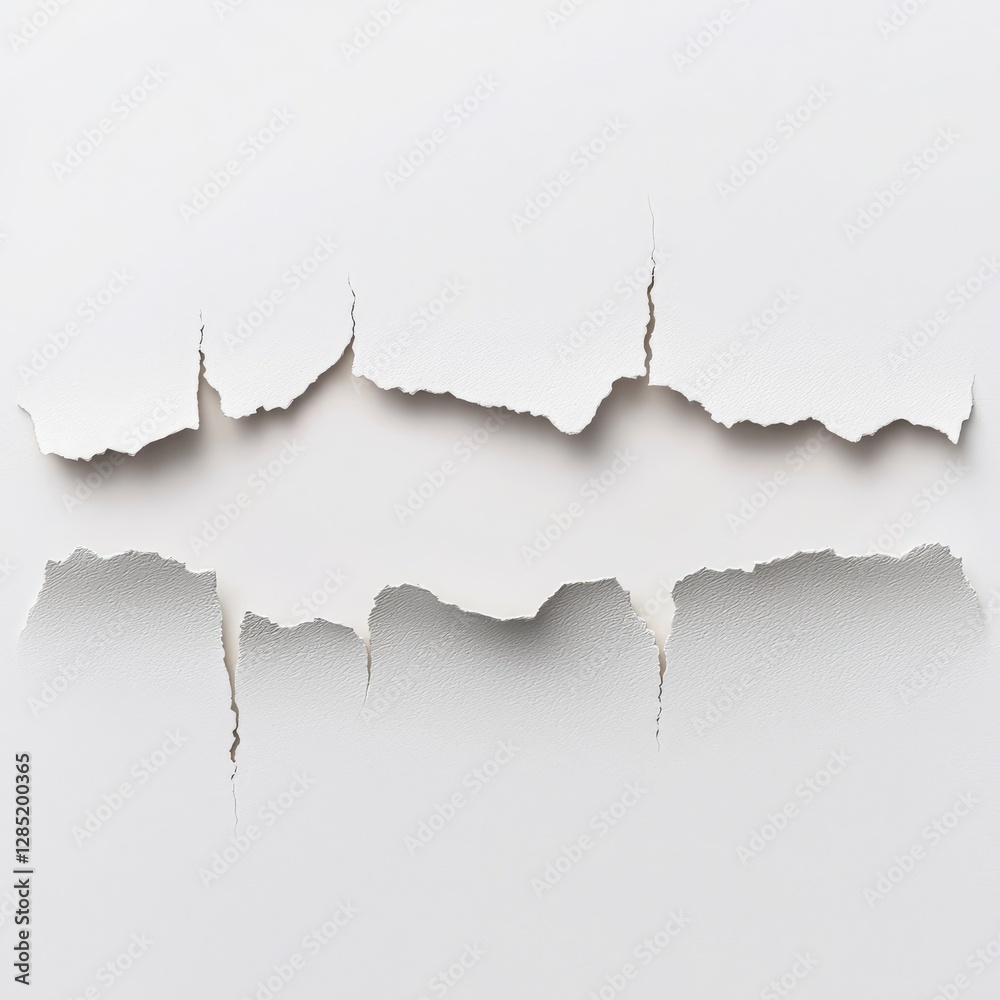 Obraz premium A close-up view of torn paper revealing a textured surface beneath, creating an artistic and minimalist aesthetic.