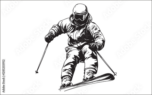 skier with snowboard