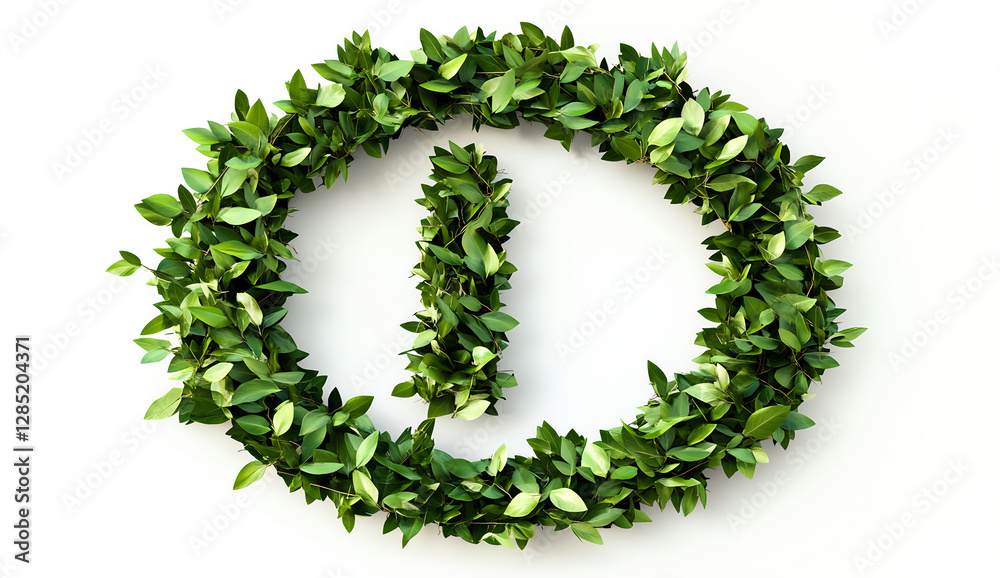 Green Leaf Wreath Forming Information Symbol Green Leaf Wreath Forming Information Symbol