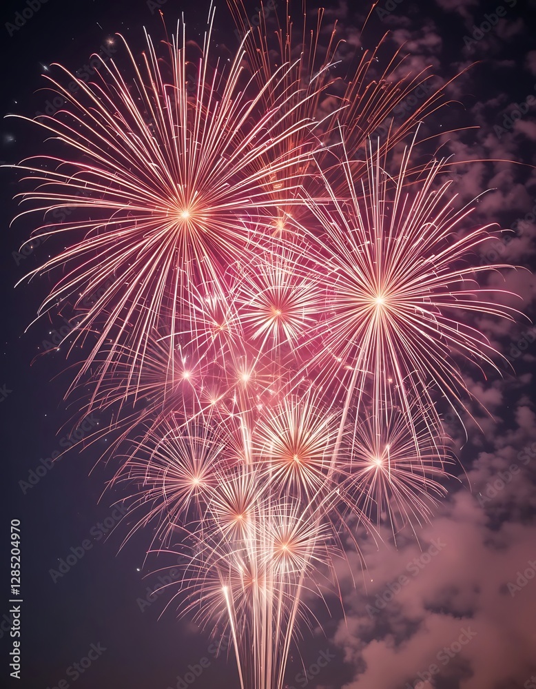 Spectacular Fireworks Display Illuminating the Night Sky with Vibrant Colors Spectacular Fireworks Display Illuminating the Night Sky with Vibrant Colors