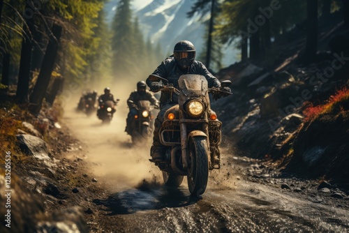 A group of motorcyclists on a scenic road trip