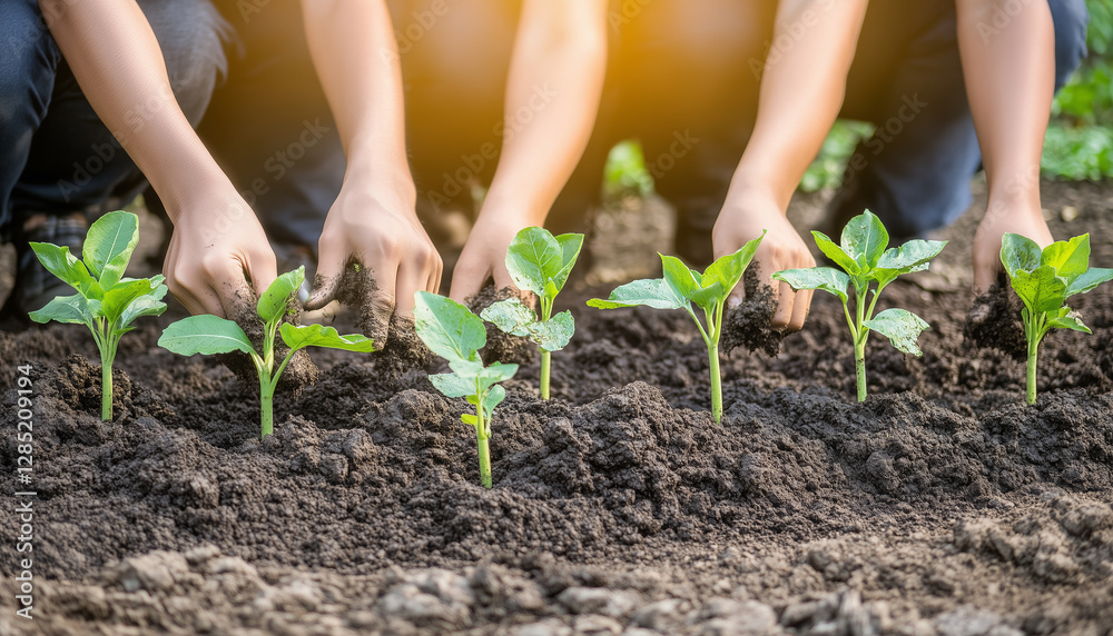 Person Planting . Sustainable Environmental Respect Person Planting . Sustainable Environmental Respect