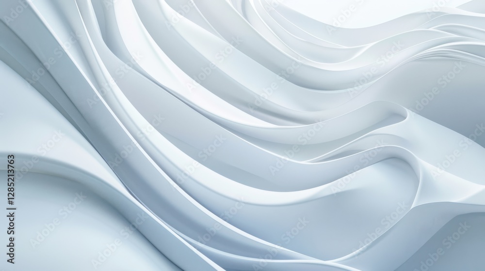 Obraz premium Abstract White Layered Wave Forms
