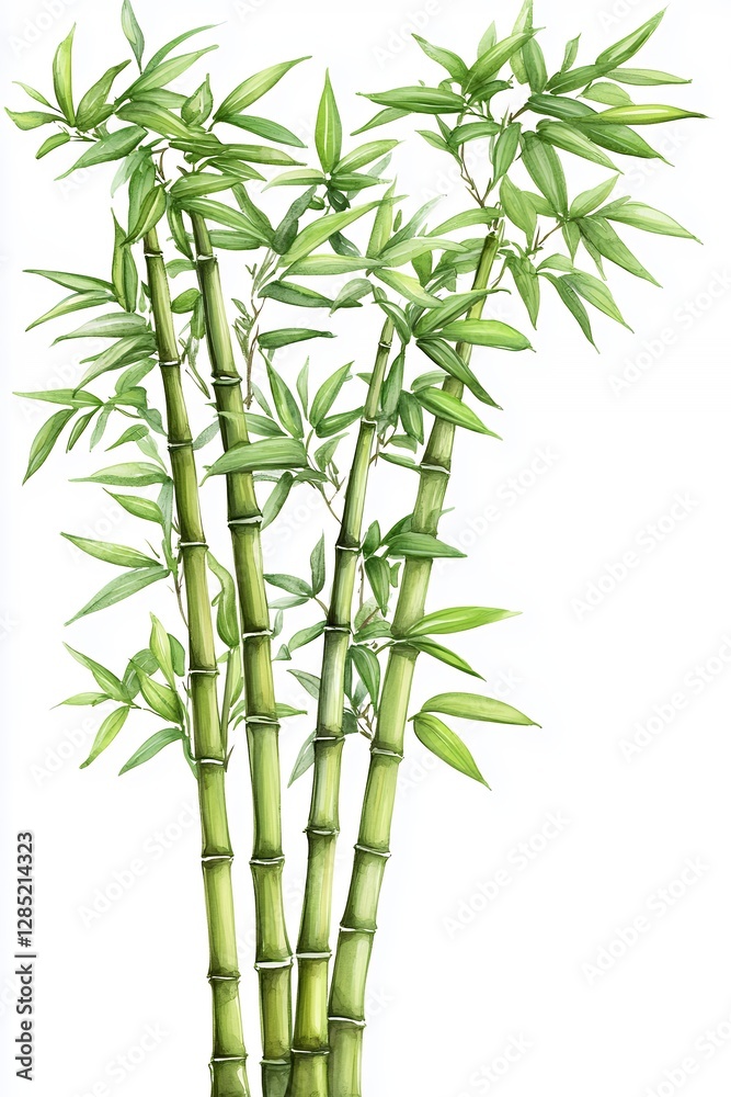Fototapeta premium Vibrant Green Bamboo Illustration