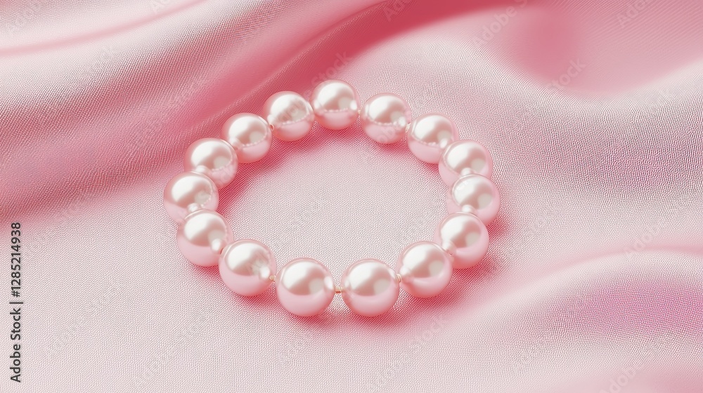 Obraz premium Elegant pearl jewelry on plush velvet, showcasing classic sophistication, luxurious 3D vector design, minimalist backdrop enhancing the timeless allure of the pieces.