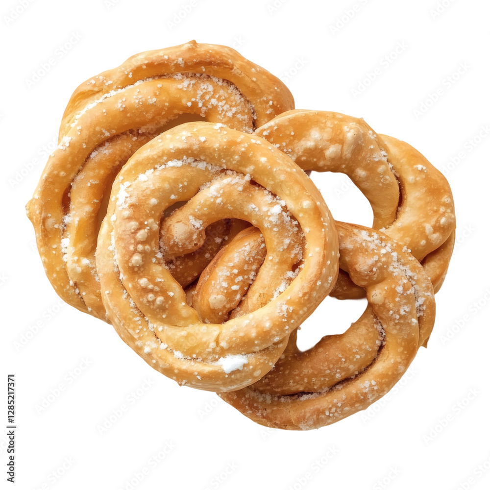Salted pretzels isolated on transparent background Salted pretzels isolated on transparent background