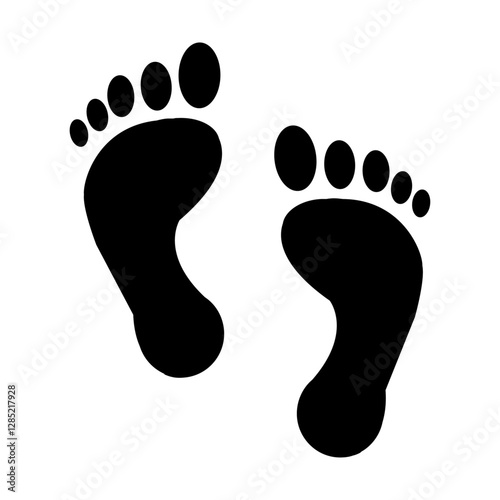 Human footprint icon – vector illustration of leg print on white background