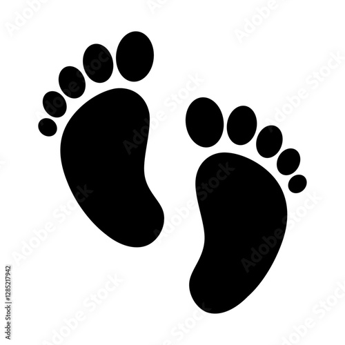 Human footprint icon vector illustration of leg print on white background