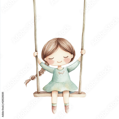 Swinging Back and Forth on Minimalist Swings in a Calm Park Setting Embracing the Joy of Simple Play and Nostalgia in a Serene Outdoor Environment