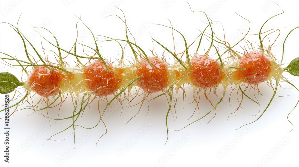 Microscopic Image Showing Connected Orange Cells Microscopic Image Showing Connected Orange Cells