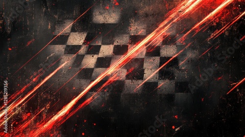 Dramatic Grunge Background with Black and Red Elements for Racing and Sport Themes