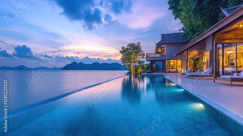 Luxurious Villa Infinity Pool Sunset Ocean View