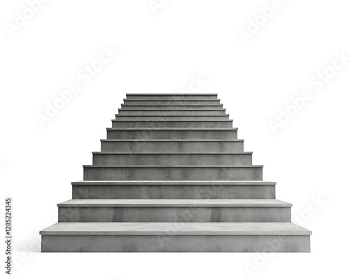 Concrete stairs on an isolated white background. Minimalistic design with a contemporary look. Concept of modern architecture.