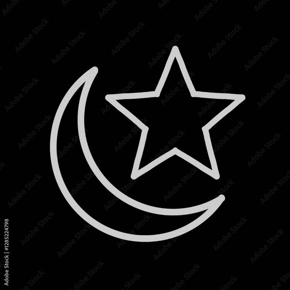 black and white star moon looping black and white star moon looping