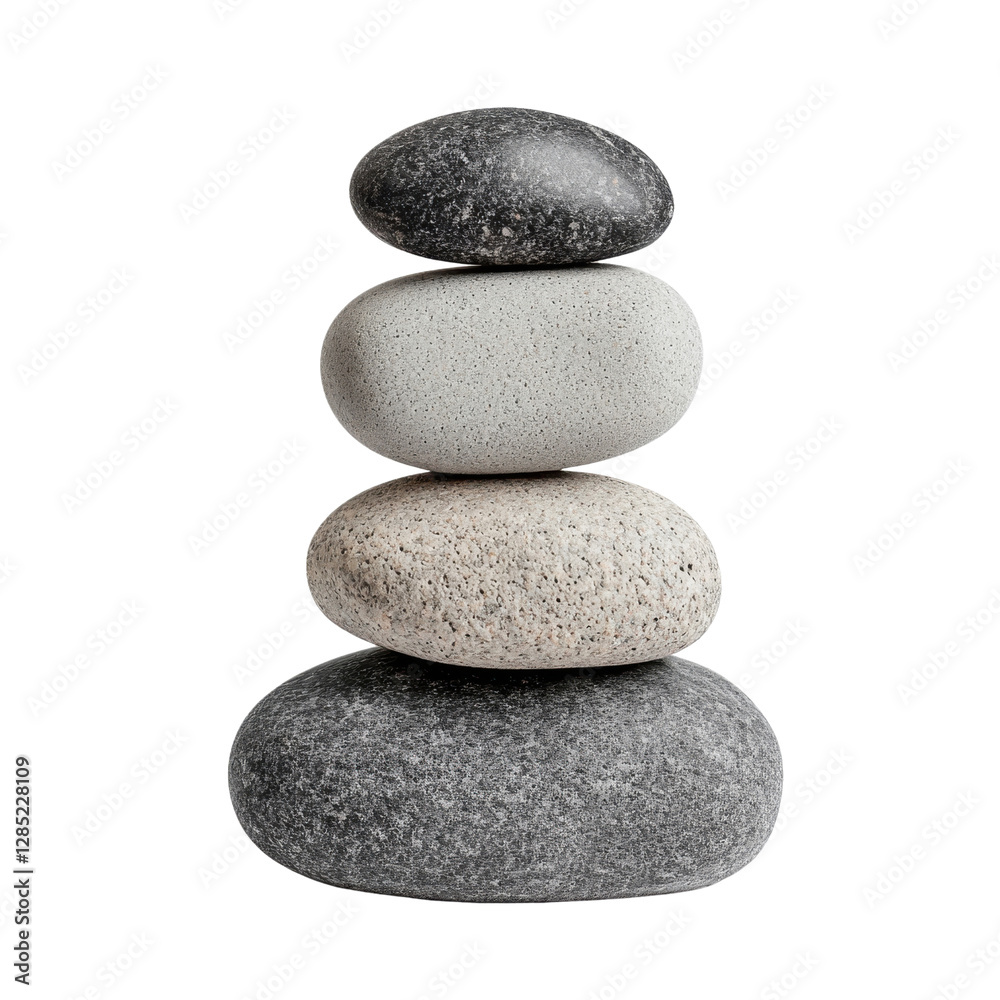 Stack of Smooth Pebbles in Neutral Tones Representing Balance and Serenity in Natural Decor Setting Stack of Smooth Pebbles in Neutral Tones Representing Balance and Serenity in Natural Decor Setting