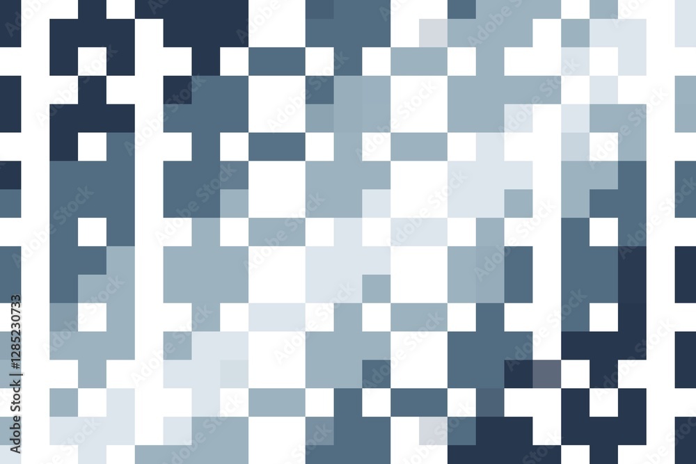 Pixel square abstract pattern in blue and navy soft tones, forming a structured geometric square design with a digital mosaic effect. Contemporary concept Pixel square abstract pattern in blue and navy soft tones, forming a structured geometric square design with a digital mosaic effect. Contemporary concept