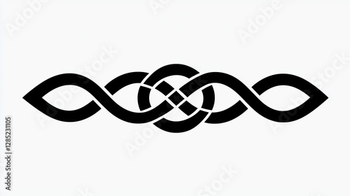 Abstract Black Celtic Knotwork Design