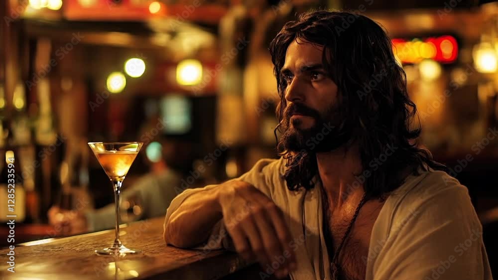 Man drinking at a bar