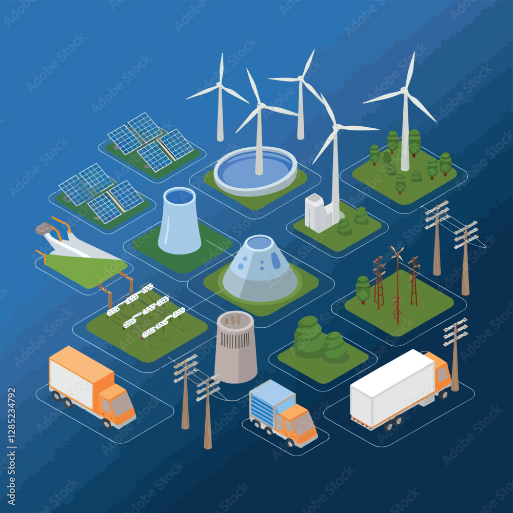 Fototapeta premium 2d vector environment Collection Solar Panel icon Symbolizing clean and renewable solar energy.
