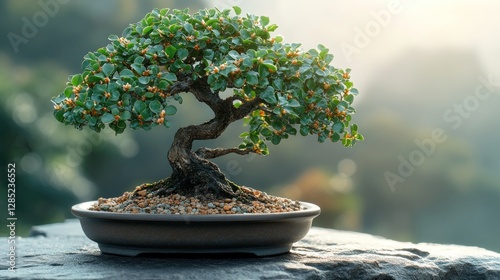 Bonsai Tree, Outdoor, Morning Light photo