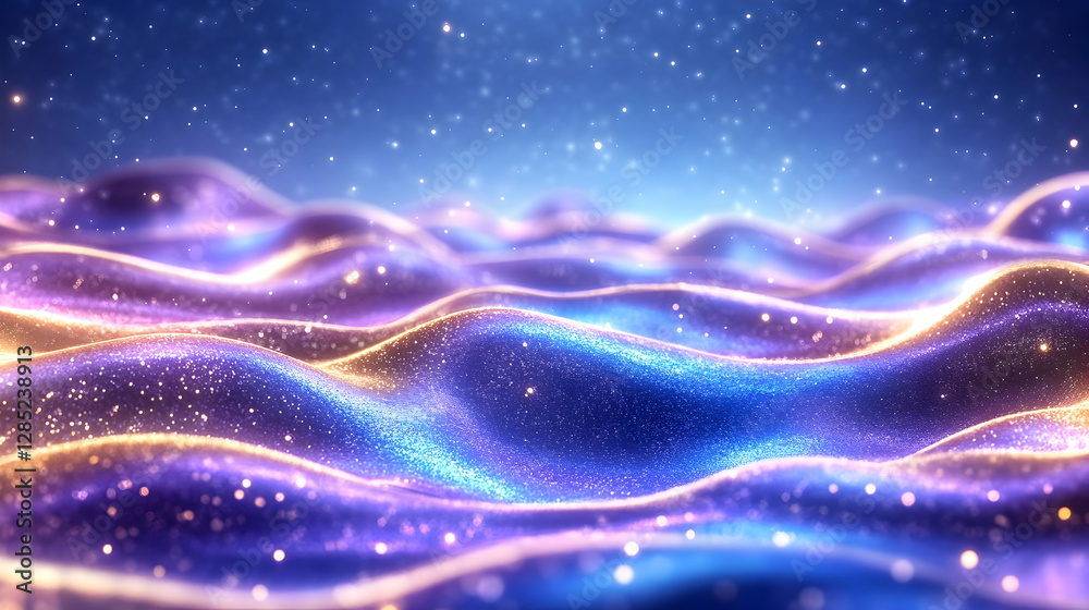 Fototapeta premium Glowing abstract waves, cosmic background, energy, design