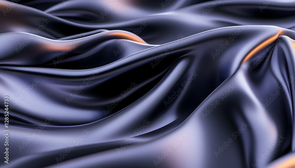 Fototapeta premium Luxurious dark fabric waves, elegant texture, backdrop