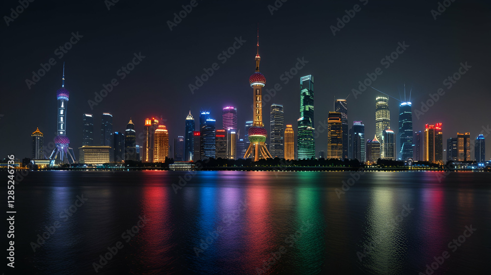Fototapeta premium hong kong skyline at night