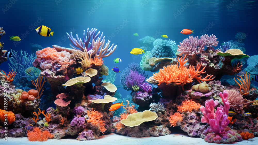 custom made wallpaper toronto digitalVibrant underwater coral reef ecosystem with colorful tropical fish swimming among diverse marine life in crystal-clear ocean water