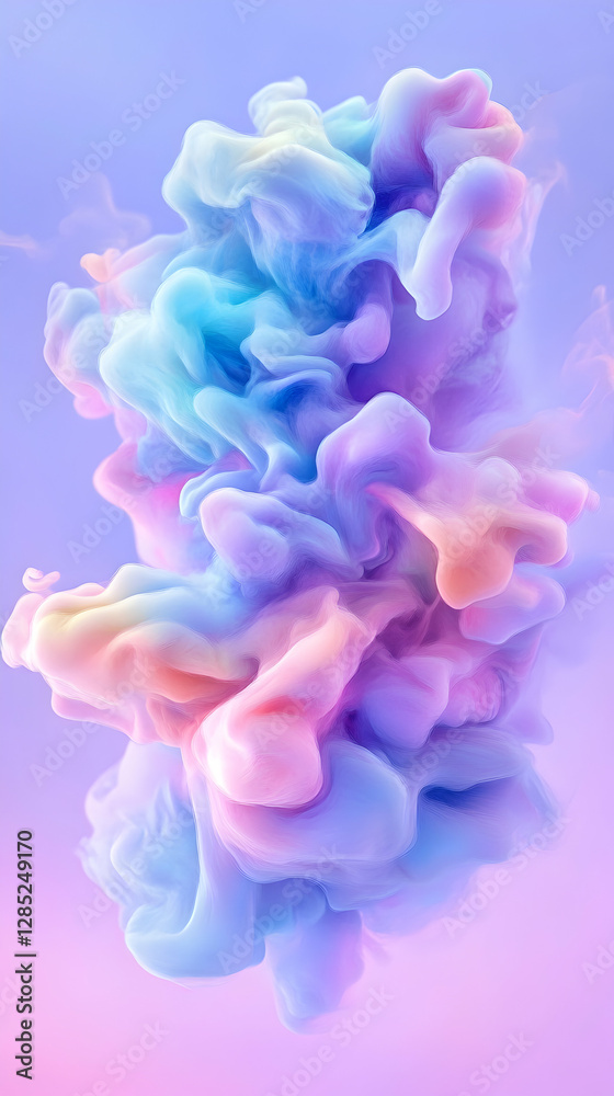 Fototapeta premium Pastel ink swirls in water, abstract art background