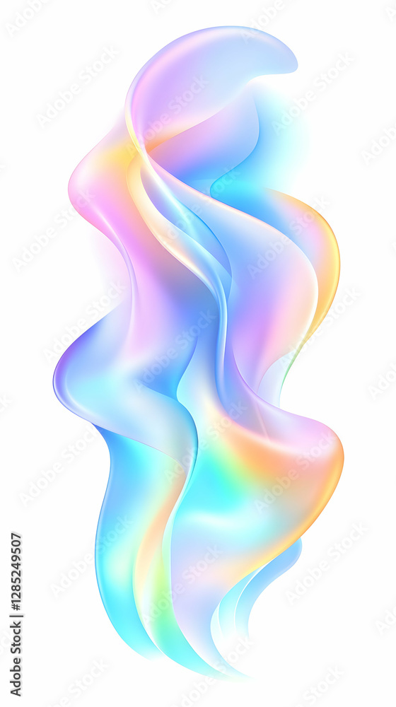 Pastel swirl, abstract art, white background, design element Pastel swirl, abstract art, white background, design element