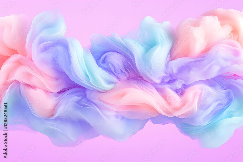 Fototapeta premium Pastel swirls, abstract art, pink background, design element