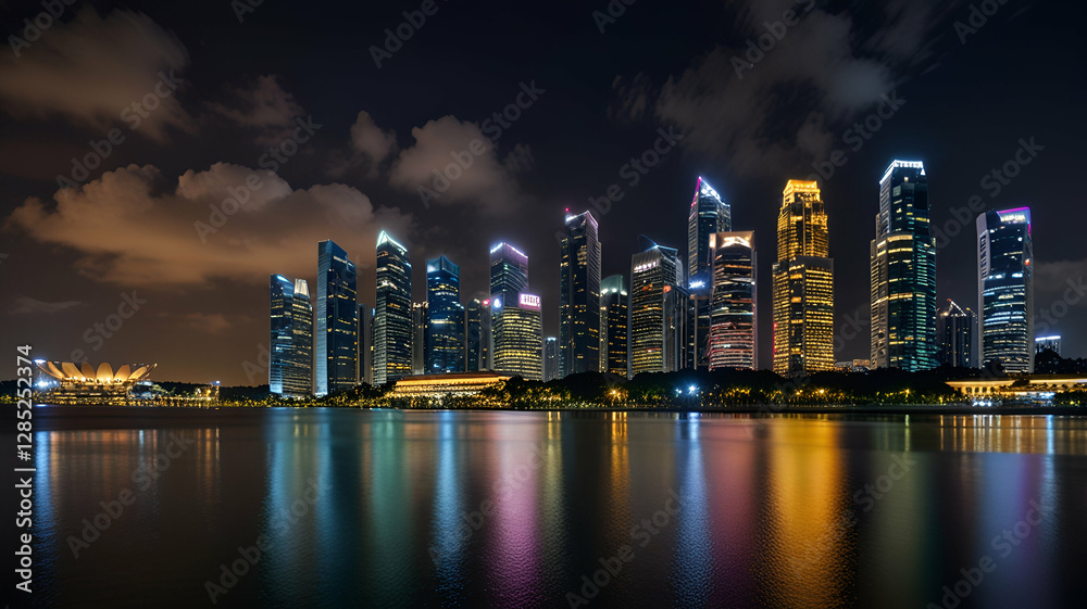 Fototapeta premium hong kong skyline at night