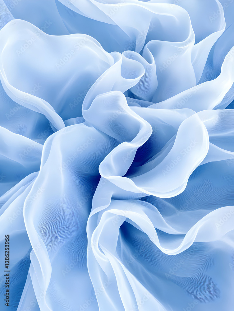 Obraz premium Soft Blue Fabric Draped Abstract Texture Background