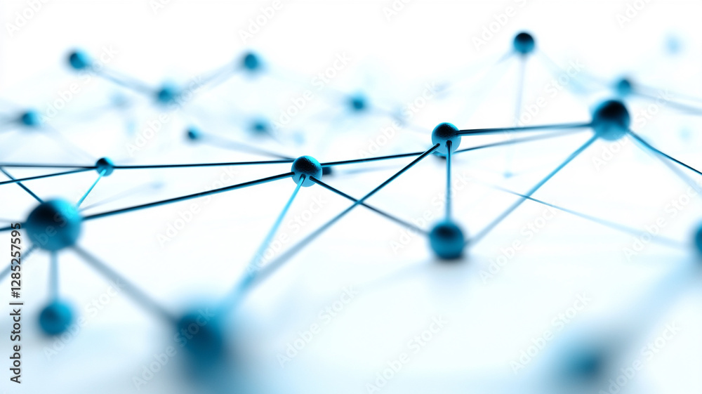 Intricate network of connected dots and lines in blue tones, symbolizing technology and communication Intricate network of connected dots and lines in blue tones, symbolizing technology and communication