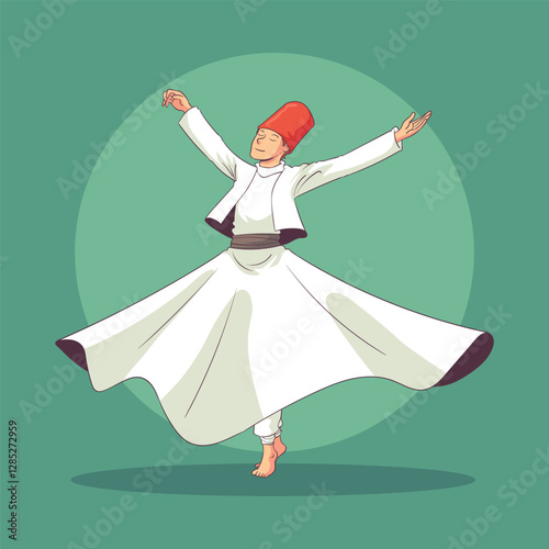 hand drawn sufi dance