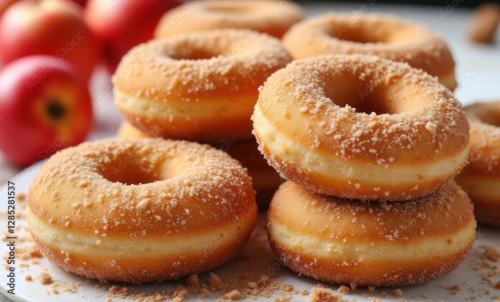 Delicious donuts with cinnamon sugar Delicious donuts with cinnamon sugar