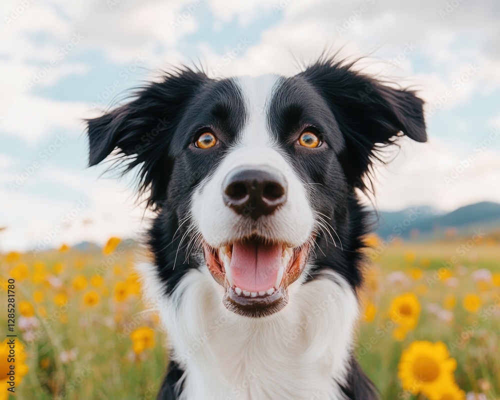 Rustic Pet Adventure Border Collie in Sunflower Field - Captivating Outdoor Lifestyle Visuals for Modern Marketing and Eco-Conscious Branding Rustic Pet Adventure Border Collie in Sunflower Field - Captivating Outdoor Lifestyle Visuals for Modern Marketing and Eco-Conscious Branding
