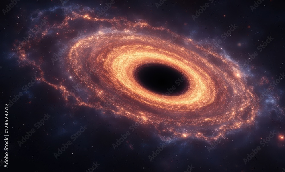Majestic swirling galaxy with black hole Majestic swirling galaxy with black hole