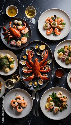 Wallpaper Mural Luxury Seafood Platter with Lobster, Oysters, and Shrimp on Ice Torontodigital.ca