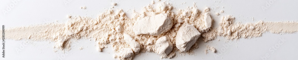 Minimalist Artisan Baking Textured Flour Display on White Surface - Culinary Texture Focus for Premium Bakery Branding and Visual Marketing Minimalist Artisan Baking Textured Flour Display on White Surface - Culinary Texture Focus for Premium Bakery Branding and Visual Marketing