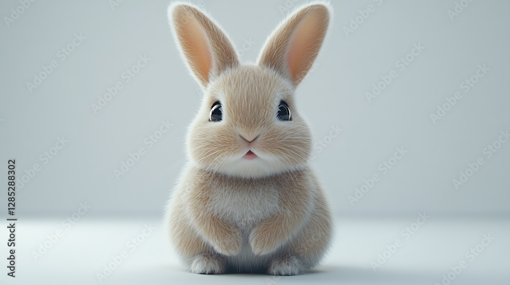 Obraz premium Cute rabbit portrait studio setting animal photography soft light