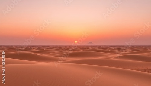 Obraz na płótnie Golden Desert Dunes at Sunset – Serene and Vast Landscape w salonie