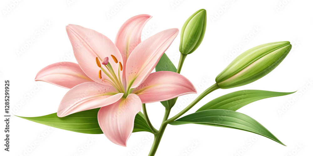 Fototapeta premium Blossoming Elegance: The Graceful Charm of a Pink Lily 